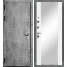ДИВА МД 51 Бетон Темный-цвет Белый софт Зеркало Дверь входная Сударь